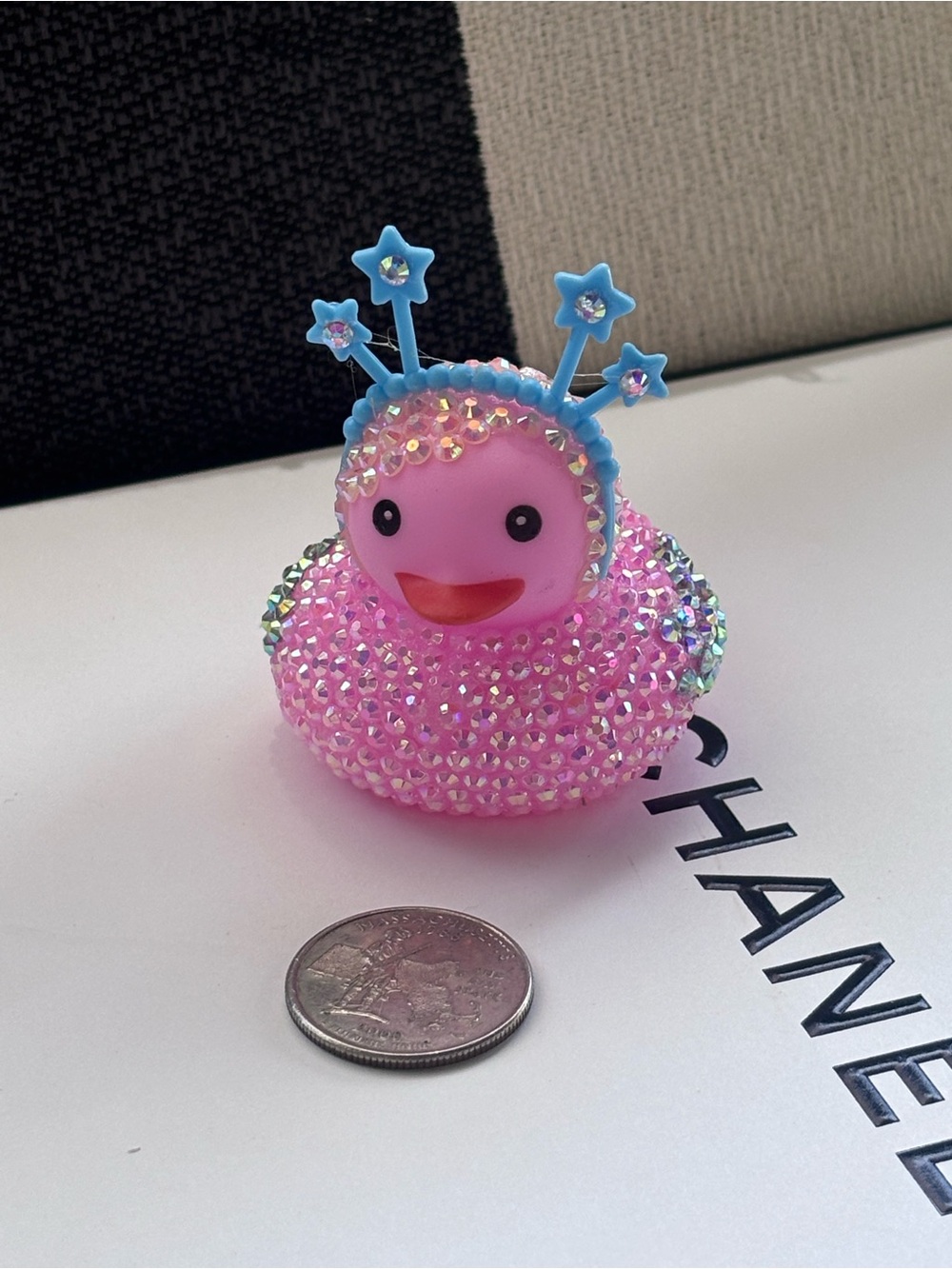 Bedazzled Pink Jeweled Star-Topped Rubber Duck bedazzle *jeep duck*